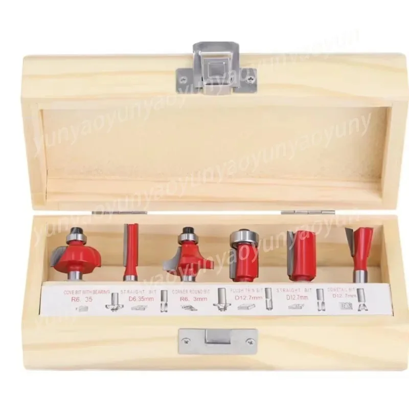 Router Bits Set 1/4 6.35mm 8mm 12.7mm 1/2 for Engraving Trimmer 12 15 24 35pcs High Hardness