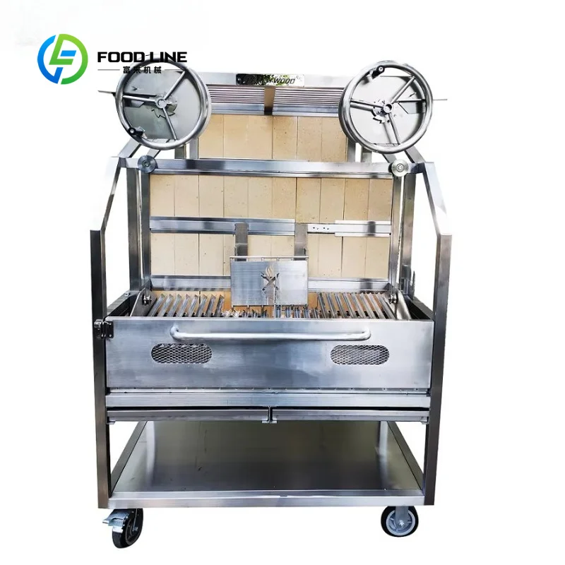 Customized santa maria charcoal roaster gaucho parrilla grill robust welded metal for commercial outdoor banqueting
