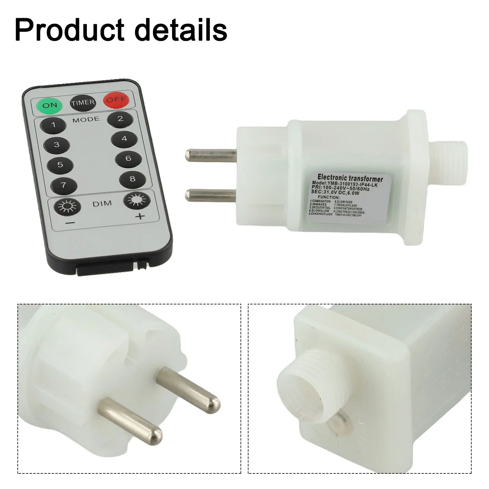 For Holiday Decorations 31V LED Adapter LED Power Supply Home Decor Color: White Led Transformer With Remote Control