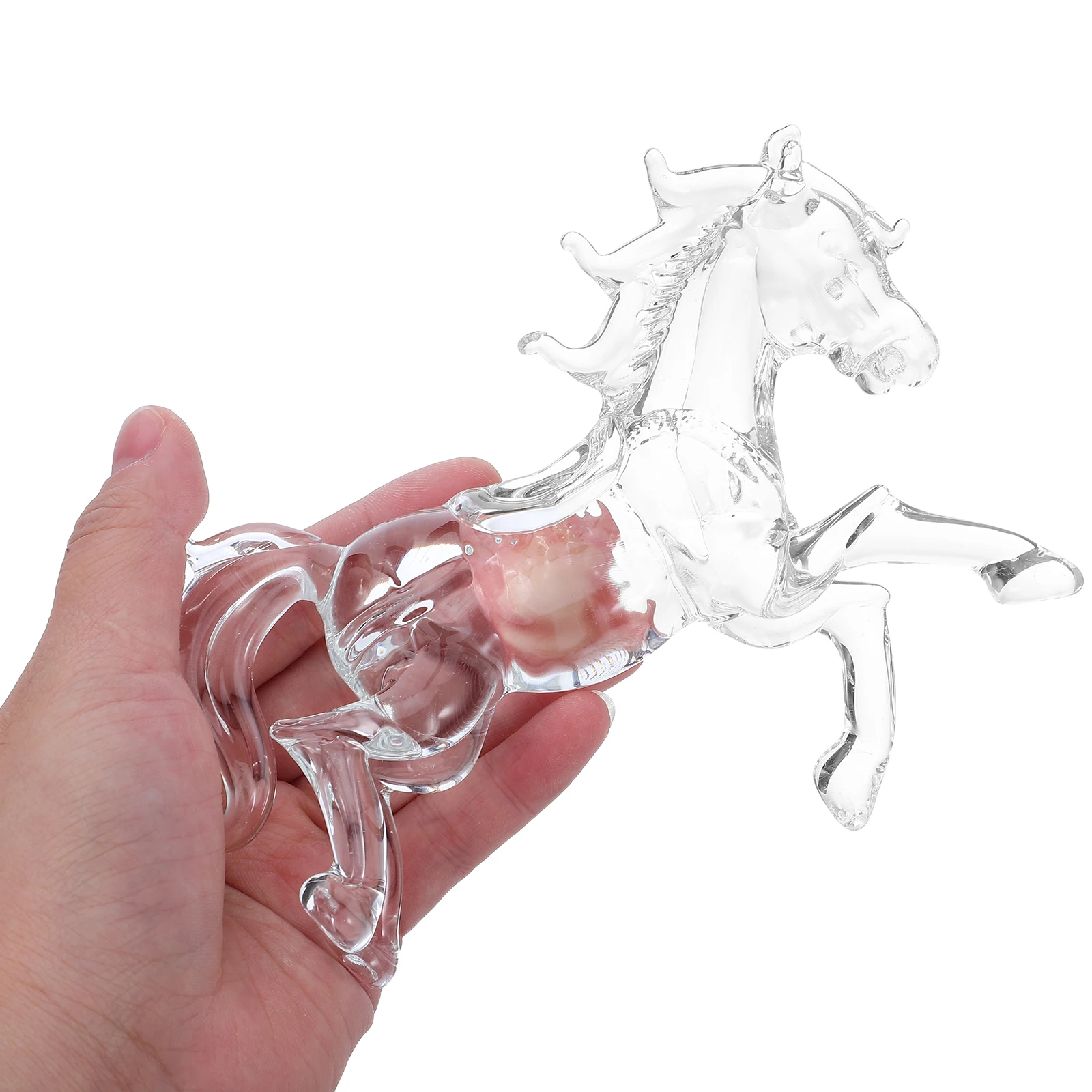 

Crystal Standing Horse Statue Home Decor Zodiac Rat Animals Transparent Sculpture Office