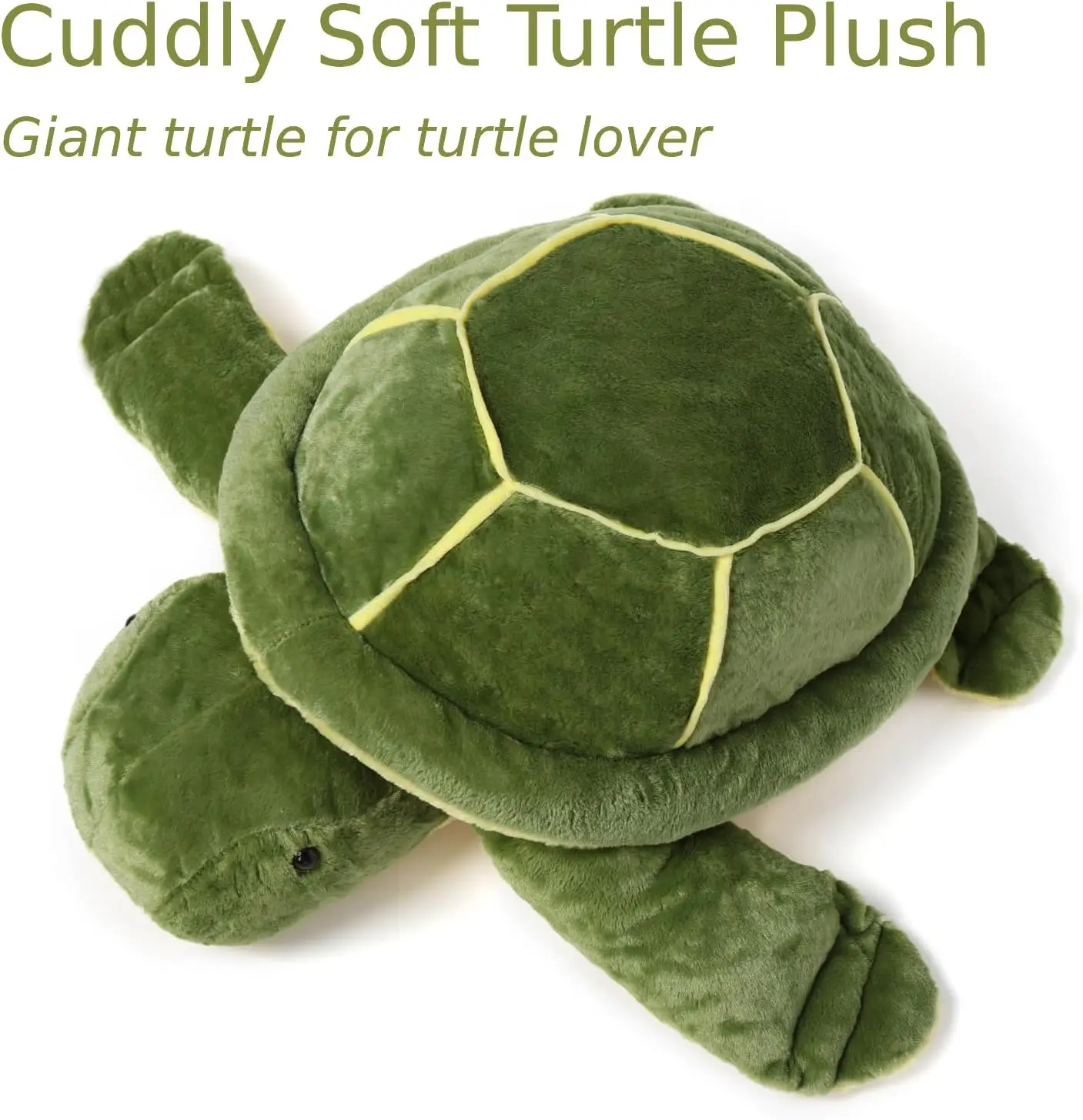 MorisMos Giant Turtle Stuffed Animal 25 inch, Large Stuffed Sea Turtle Plush Toy, Big Stuffed Turtle Pillow for Kids,  Green