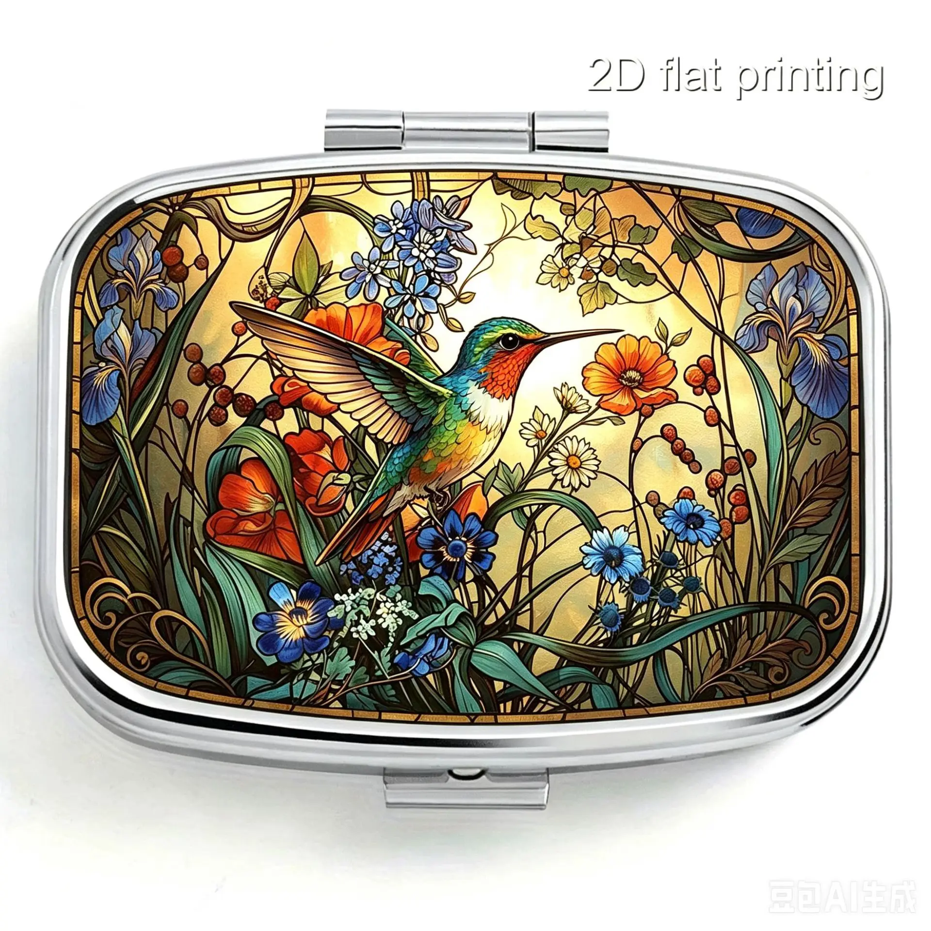 Accessories Travel Jewelry Box - Portable Double-Compartment Metal Pill Box, Mini
