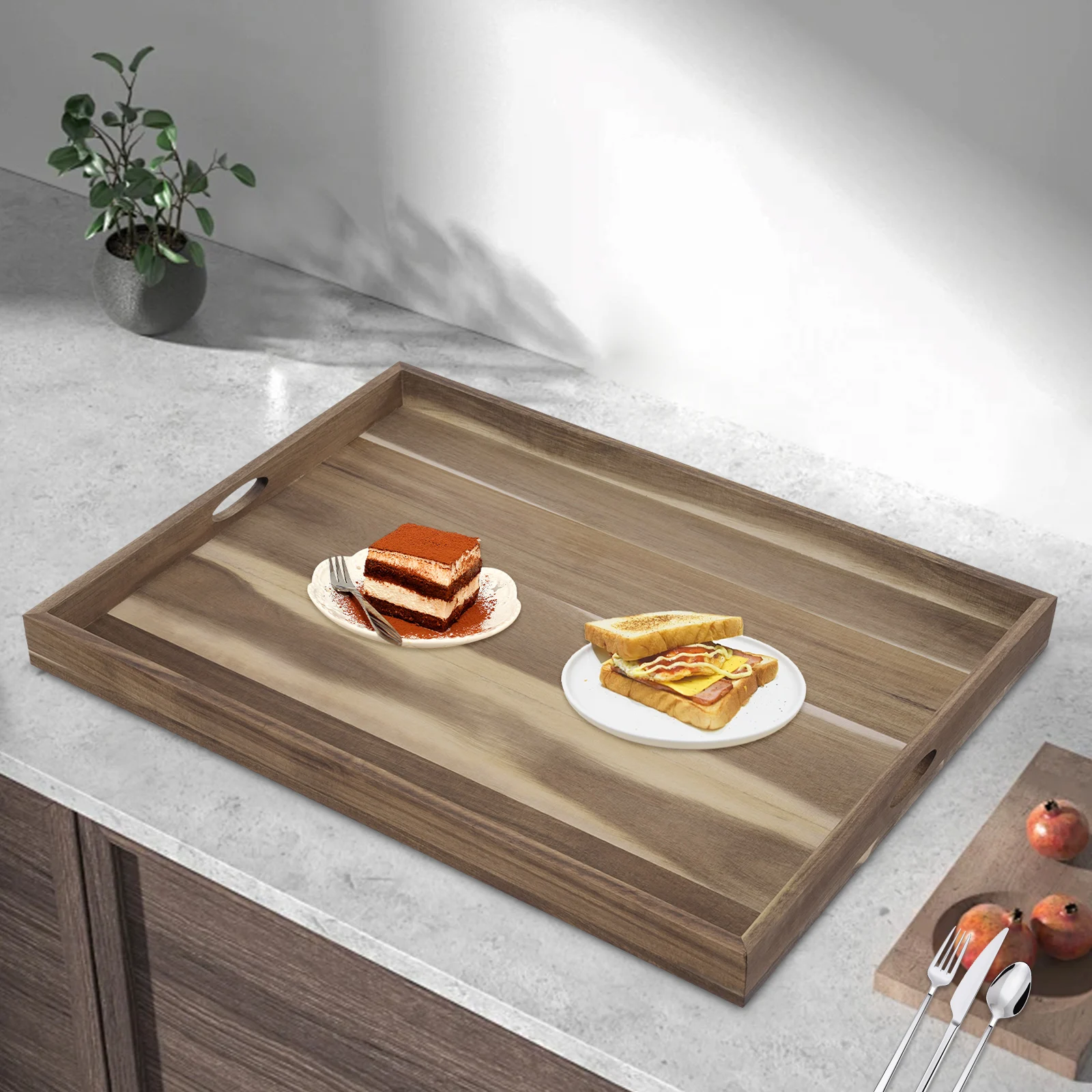 Cubierta para estufa de madera de acacia y protector de mesa de cocina, bandeja de cocina multifuncional grande de 28,7x20,6 pulgadas, estante moderno para encimera de madera