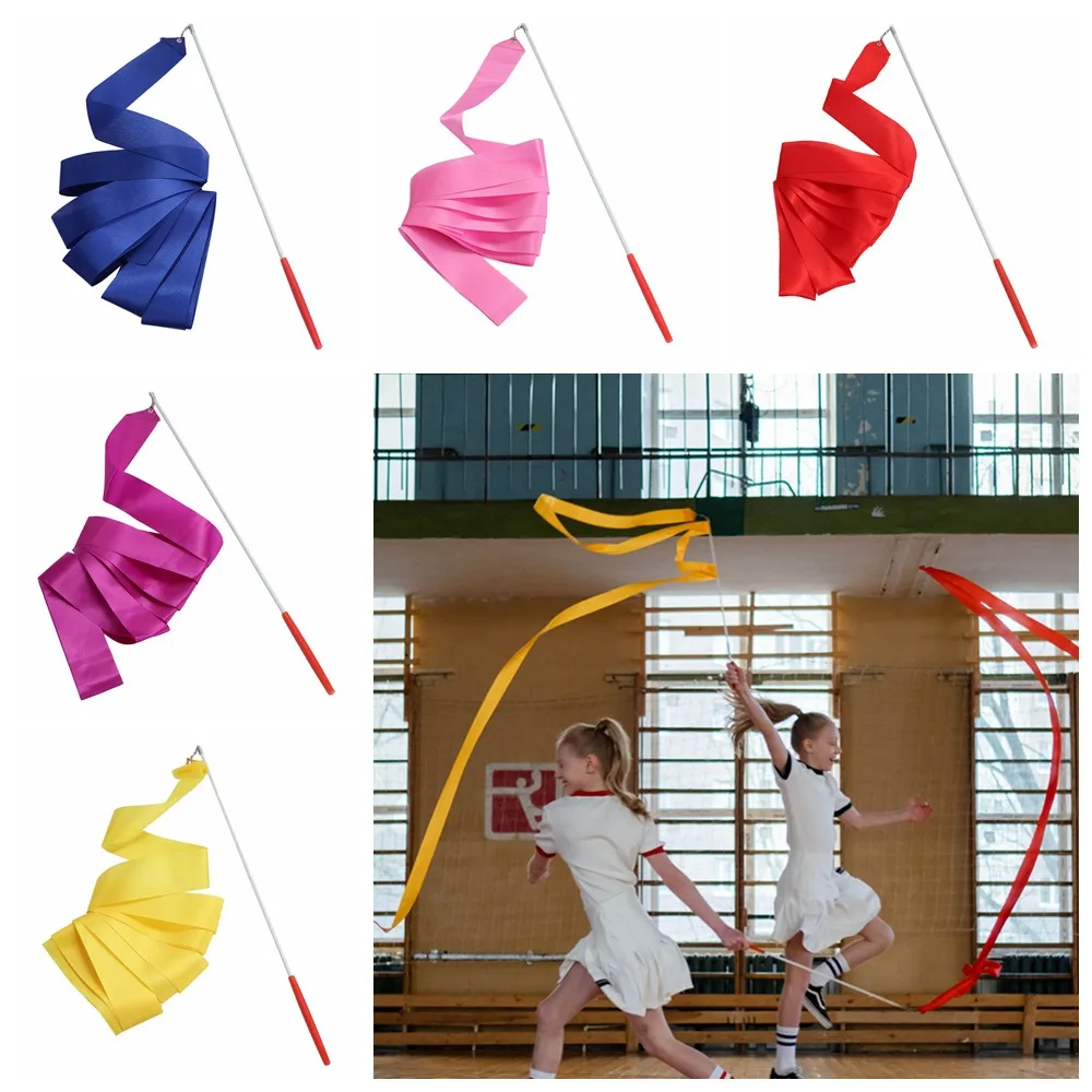 Child Training Art Ballet Professional Gymnastic Props Dance Stick Gymnastics Ribbons 4M Ballet Streamer