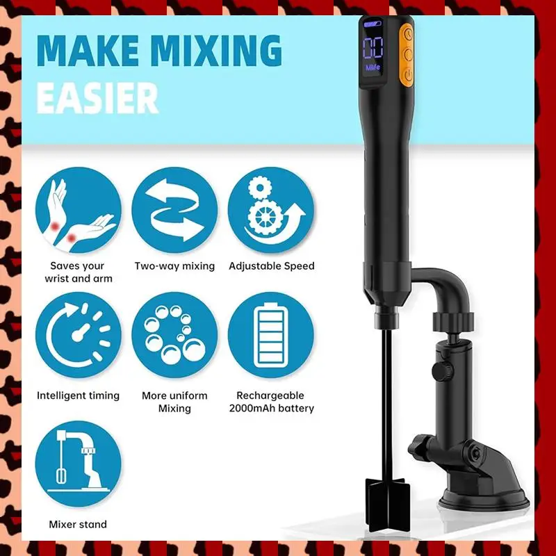 

Модернизированный миксер для смолы A72P, электрическая мешалка для эпоксидной смолы, миксер для краски и миксер для эпоксидной смолы с таймером и подставкой для миксера