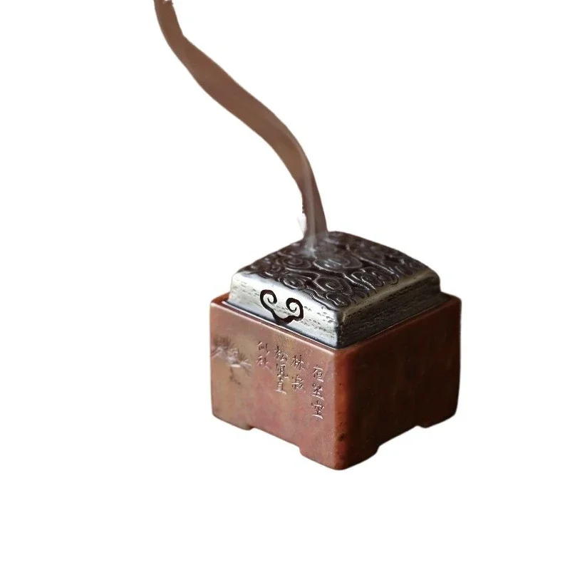 Incense burner tin cover incense box Chinese style  tripod hand-carved agarwood burner  burner tea ceremony spare