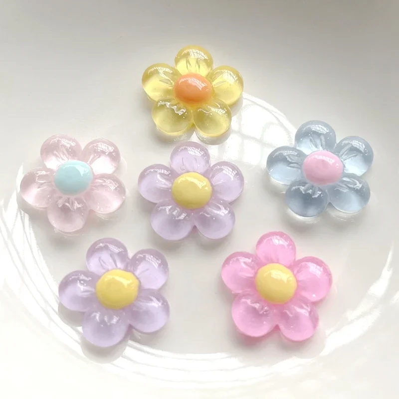 10 szt. Nowy śliczny 20mm żywiczny Floret z płaskim tyłem kaboszon do scrapbooków Kawaii DIY akcesoria upiększające