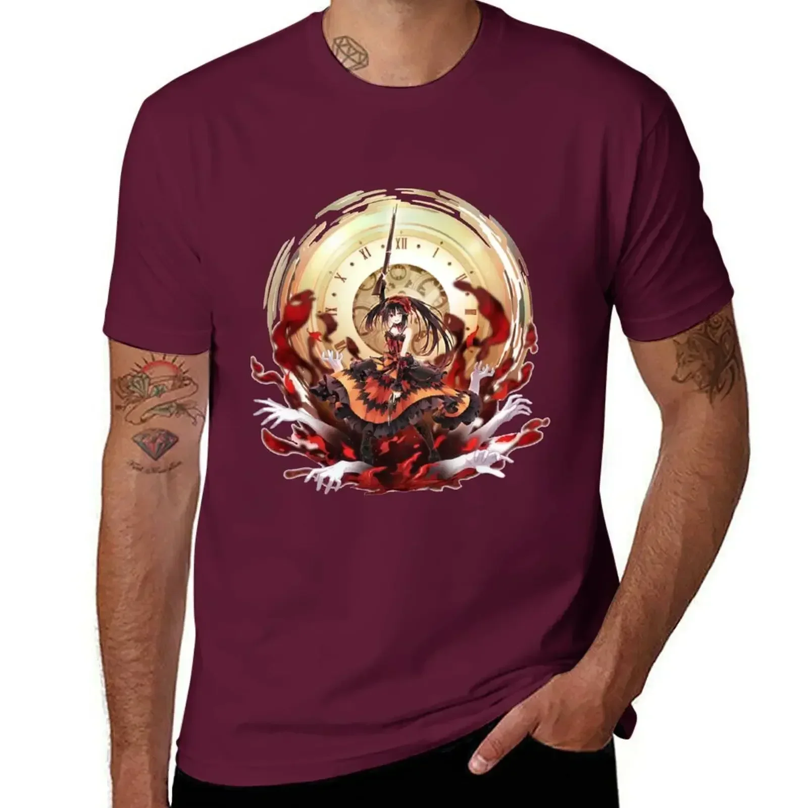 Blanks oversizedsgraphics mens t shirts Tokisaki Kurumi - Date a Live T-shirt graphic men clothing harajuku 2024 NEW