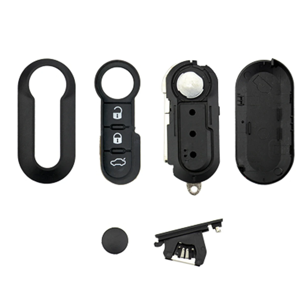 3 Button Remote Car key Shell Fob Case For Fiat 500 abarth Panda Punto Bravo 2 Ducato Tipo Doblo 500x 500l 500e Auto Uncut Blade