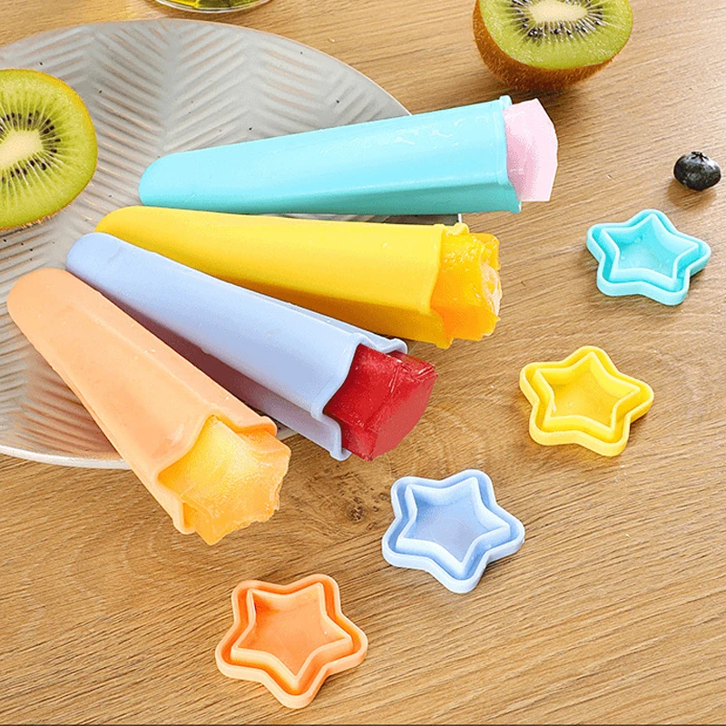 

4PCS Silicone Ice Stick DIY Mold Frozen Popsicle Yogurt Jelly Ice Cream Juice Maker Ice Cream Mould Popsicle Maker Kitchen Acces