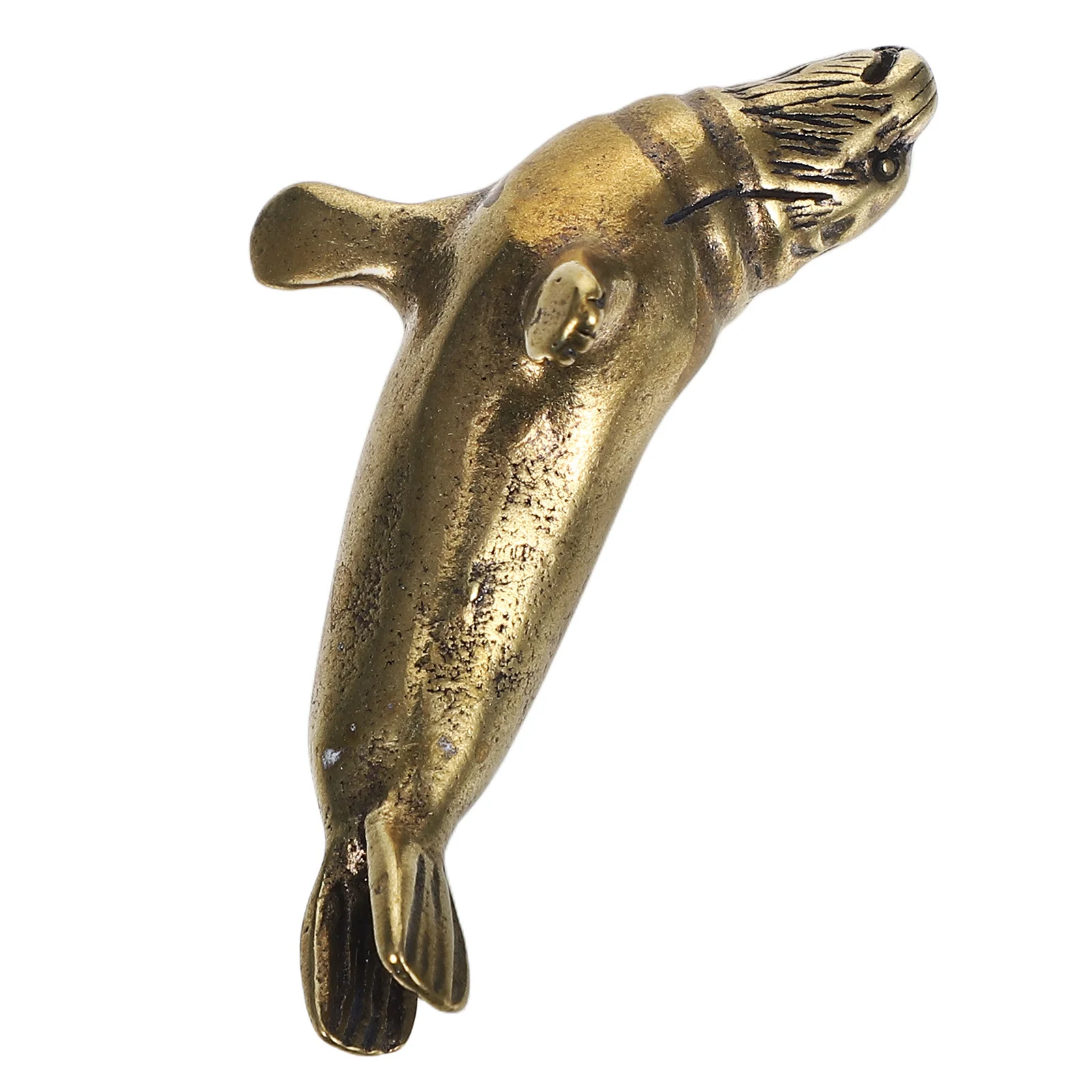 

Mini Brass Seal Statue Classic Marine Ornament for Home Office Desk Decor Vintage Sea Creature Display