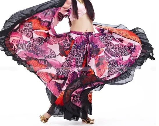 Женский костюм для танца живота, комплект из двух предметов, топ и юбка для индийского танца живота, одежда в цыганском стиле, 2 цвета