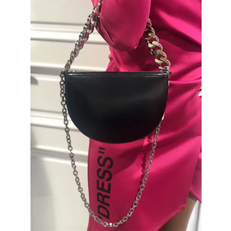 Casual Chain Bucket Handbag Fashion pu leather Solid Shoulder Bag Luxury Ladies Crossbody Bag Designer Brand Daily Female Bag