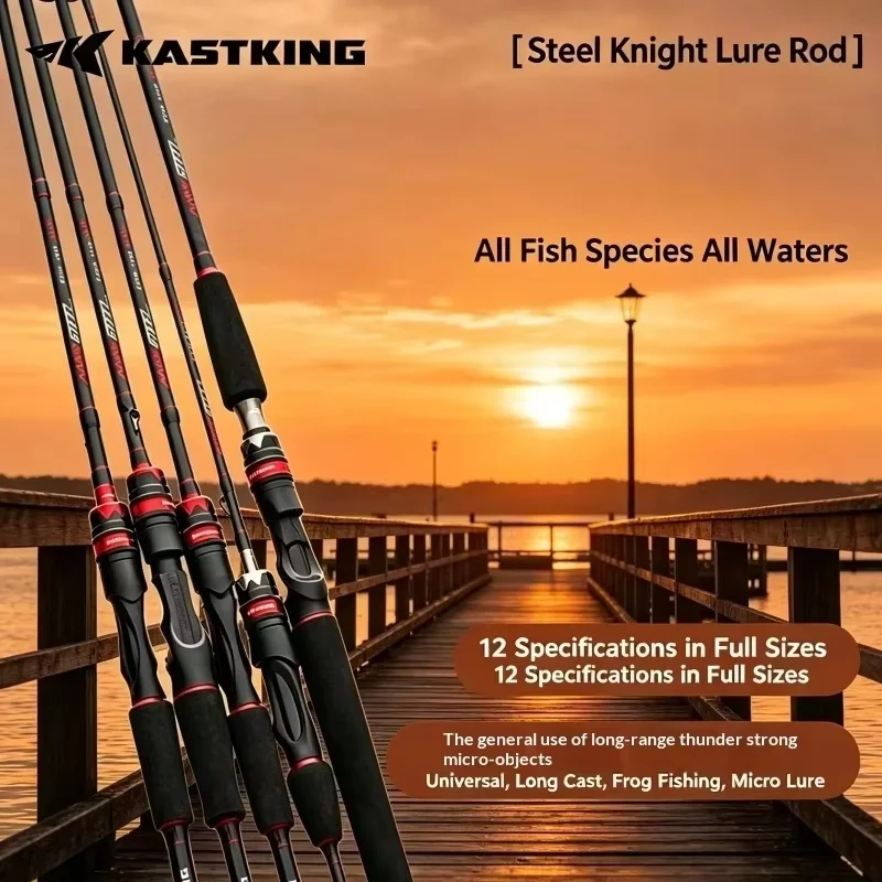 Kastking 1.68-2.13m 2-Piece Casting Rod Carbon Fiber with LS Guides, Dual Tips & Hollow Scroll holder EVA Grip