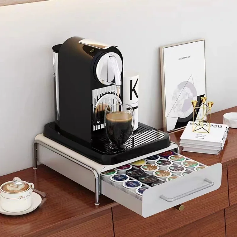 New Capsule Coffee Display Rack Storage Drawer Bar Ins Wind Table Top Tea Bag Storage Box Coffee Machine Base Drawer