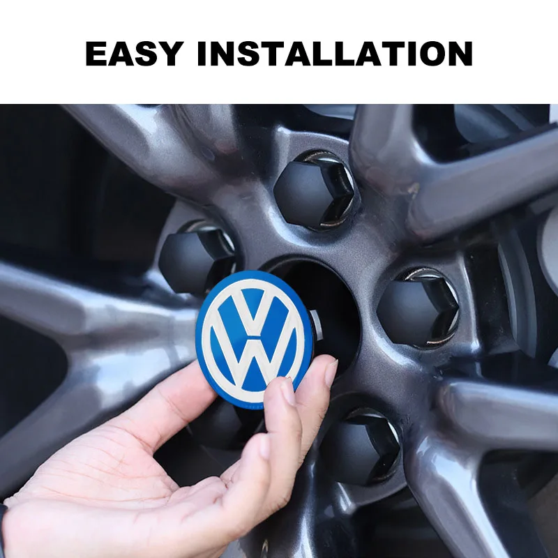 56mm Emblem Wheel Center Hub Caps Stickers Car Rim Cover Accessories For Volkswagen CC Golf 6 7 GTI Tiguan Passat B5 B6 B7 Jetta