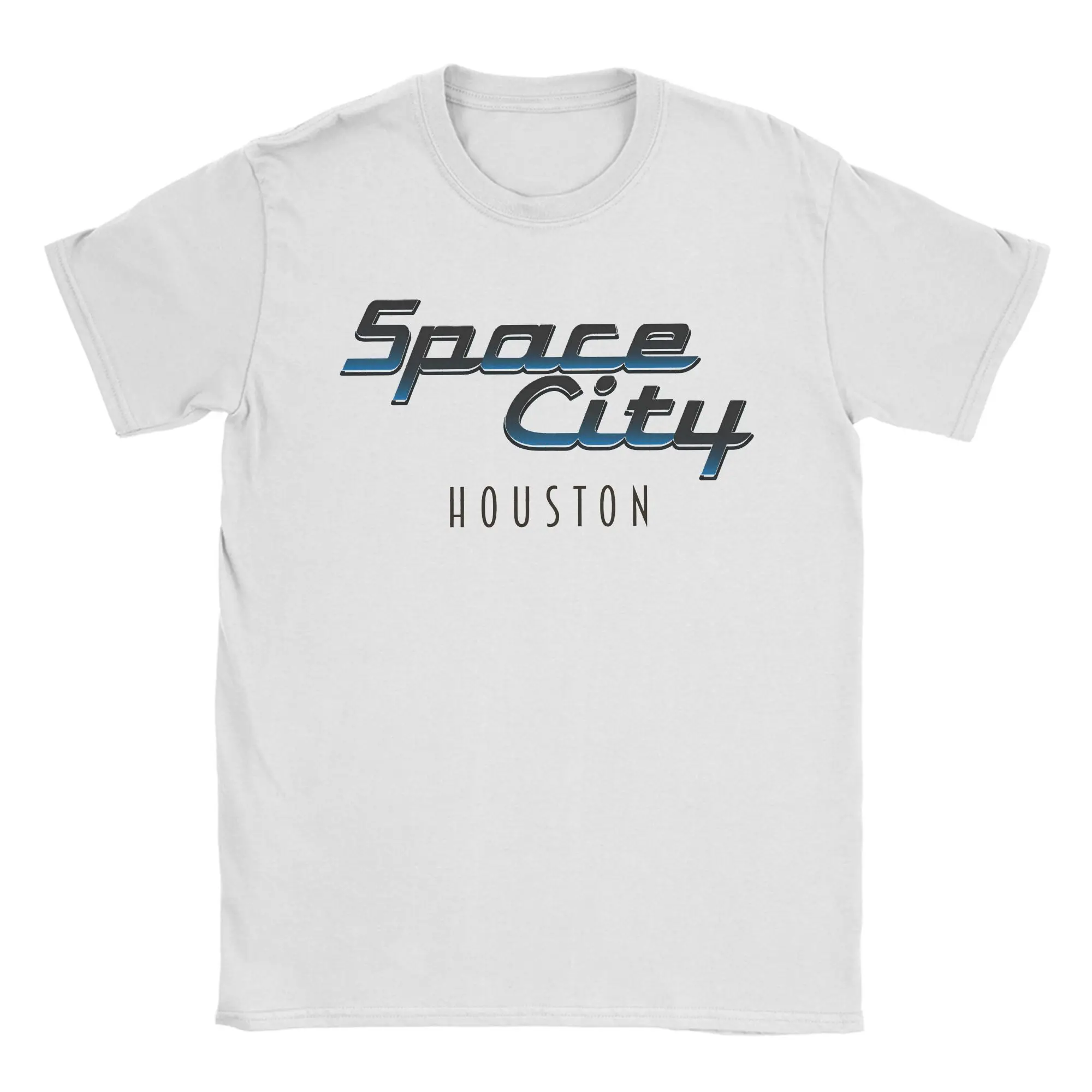 

Space City T-Shirt Men Casual 100% Cotton Tees Round Neck Short Sleeve T Shirts Plus Size Clothing