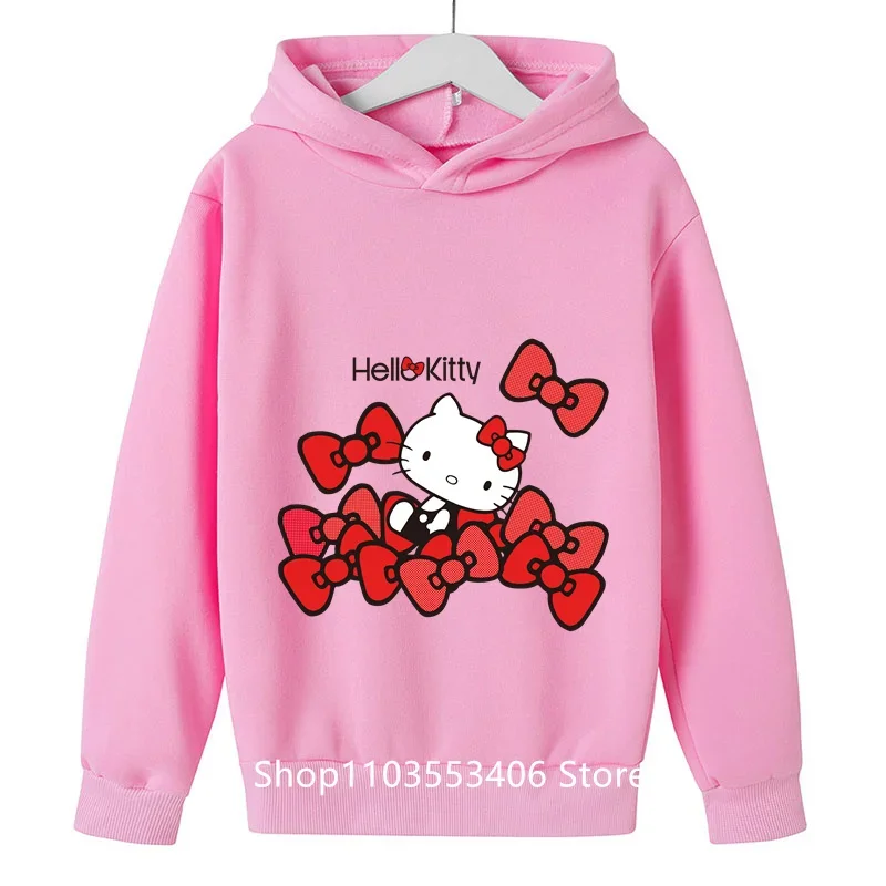 2024 Fashion HelloKT printed hoodie boys and girls spring and autumn outdoor leisure children's wear