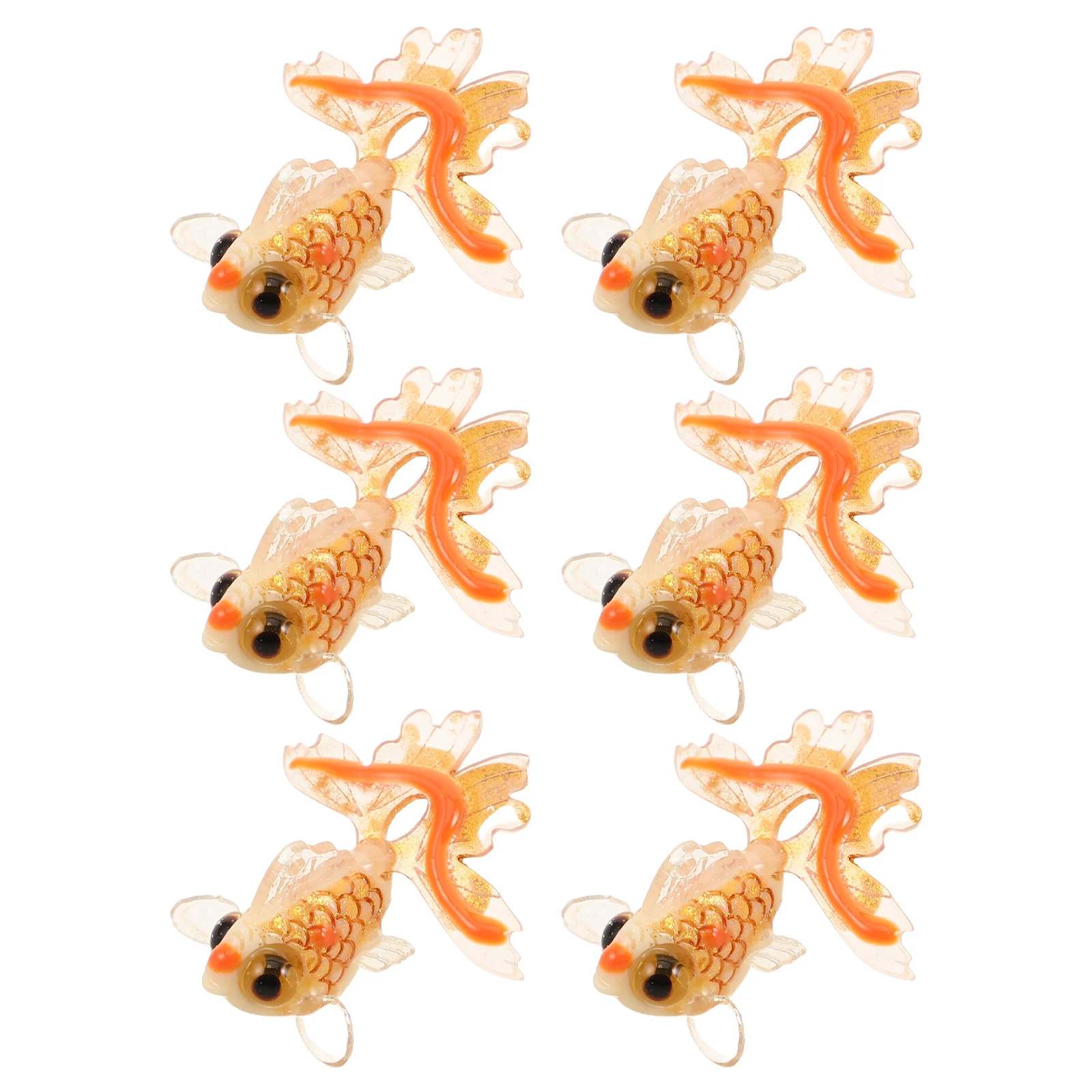 

6 Pcs Colored Goldfish Pendants Resin Charms Jewelry DIY Supplies Multi-use Crafting Necklace