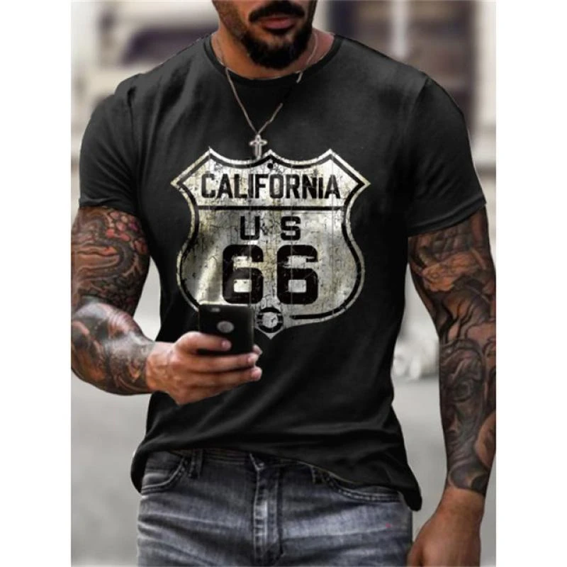 2023 T-SHIRT FOR MAN Fashion new 3D digital print summer hot-selling short-sleeve O neck men's sports retro style T-shirt Top