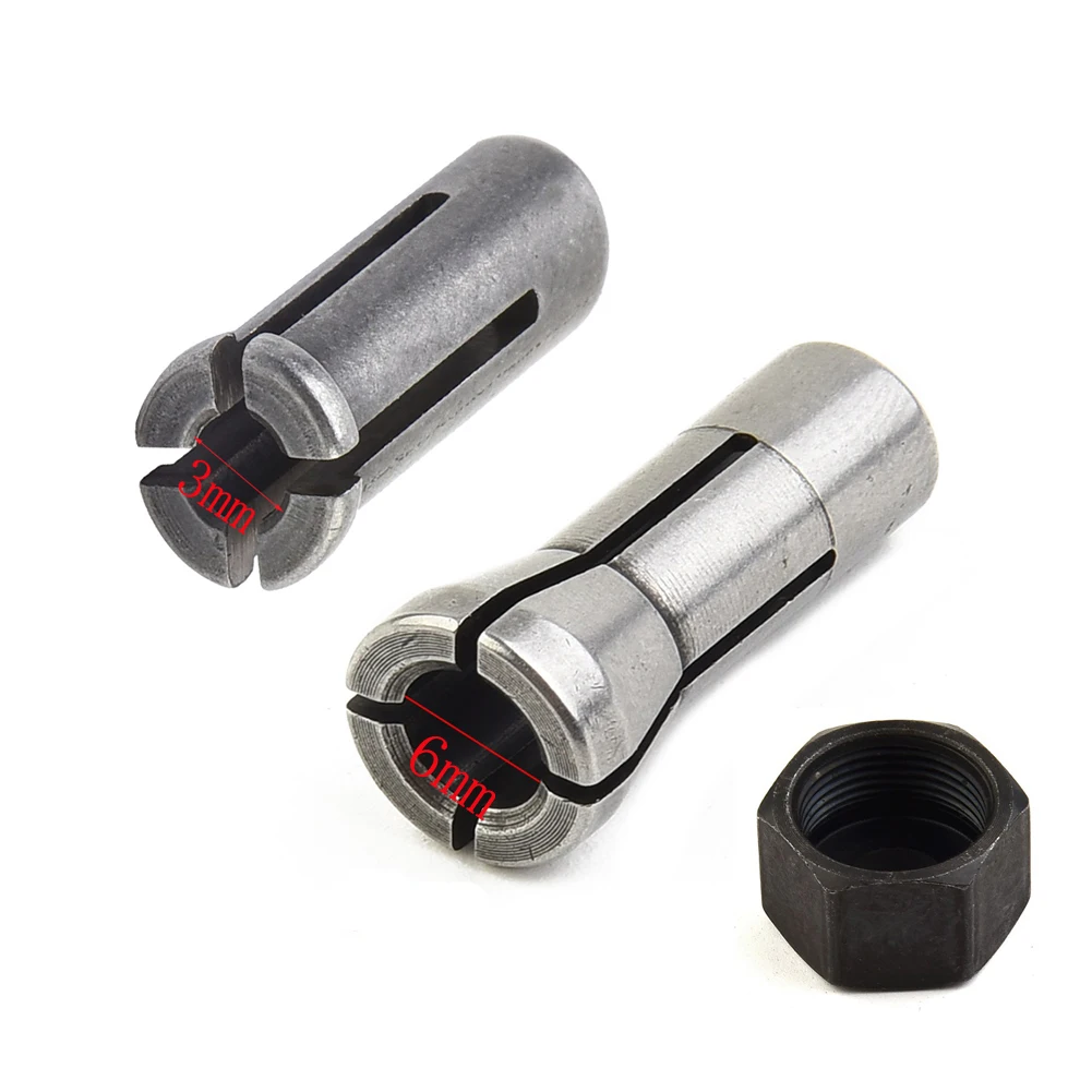 1pcs 3mm/6mm Collet Chuck Cap With Collet Nut Replacement Power Tool Accessories For GD0600 906 763620-8 763627-4 GD0603 GD0601