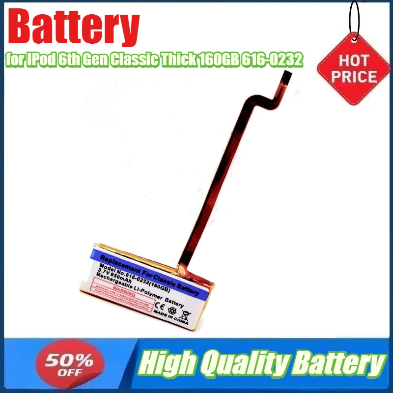 

3.7V Battery for IPod 6th Gen Classic Thick 160GB 616-0232 Battery 616-0229 30GB A1136 A1238