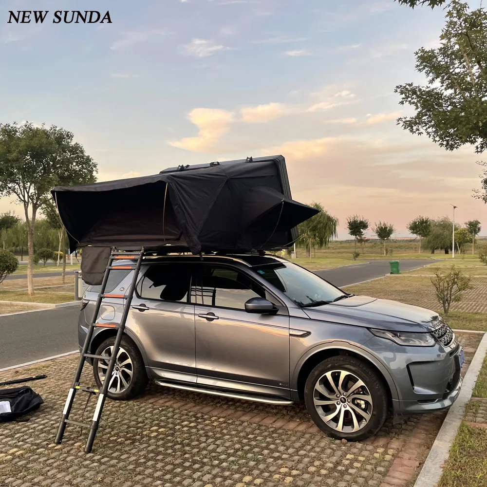 

factory directly supply aluminium hard shell car roof top tent with luggage racks for sale waterp