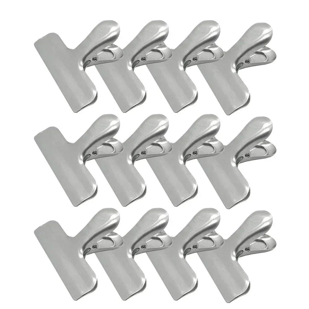 Juego de 8 Uds. De Clips universales para bolsas de chips de Metal, Clips para aperitivos y alimentos para el hogar, abrazadera de Clip de sellado para bolsas de aperitivos de acero inoxidable, 6,5x5,5 cm