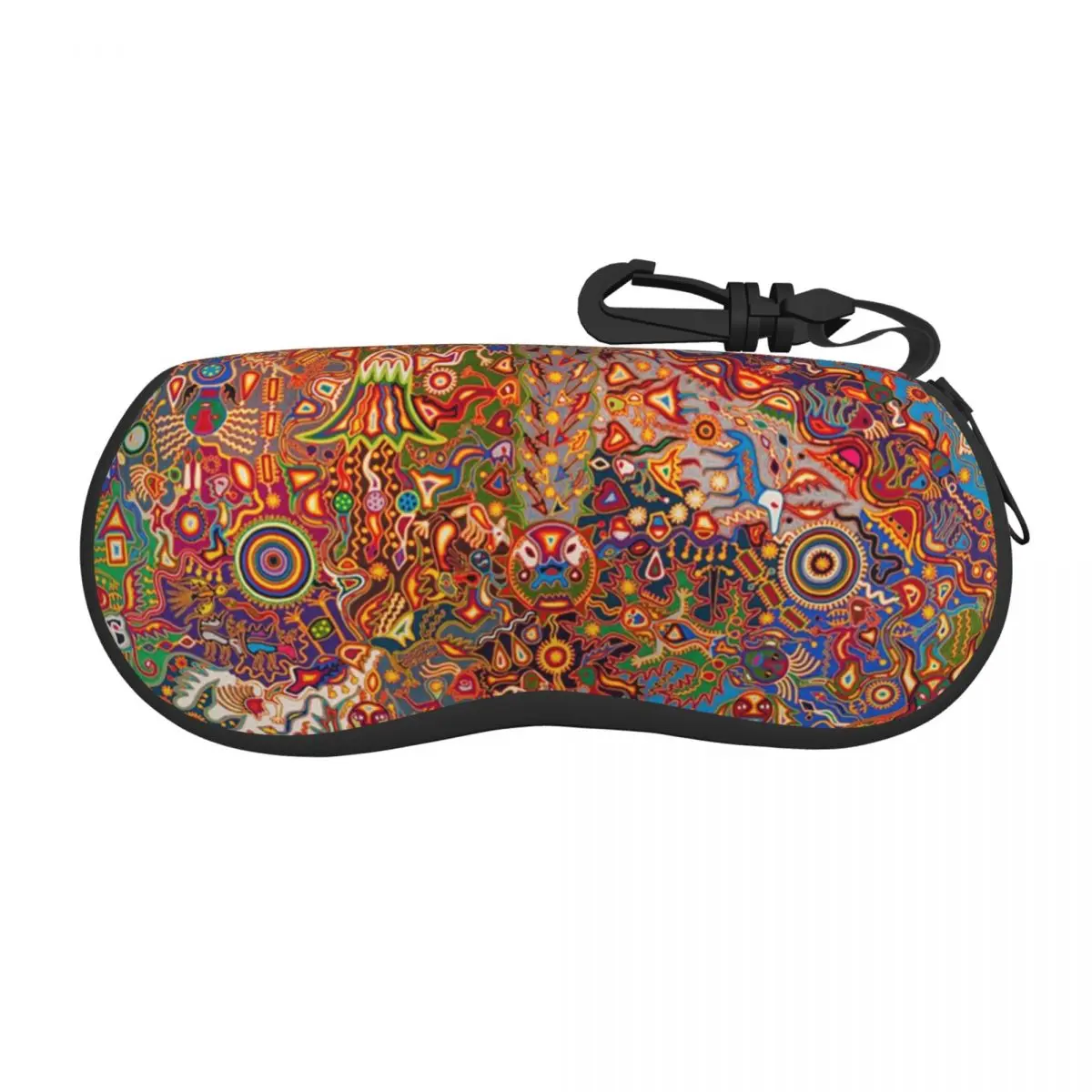 

Custom Mexico Art Huichol Shell Glasses Case Unisex Fashion Eyeglasses Case Sunglasses Protector Box