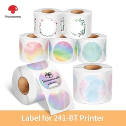 Phomemo Thermal Label Paper Round Square Sticker Waterproof Label for Adress DIY Supplies for 241 BT 246S D520 Printer 50x50mm