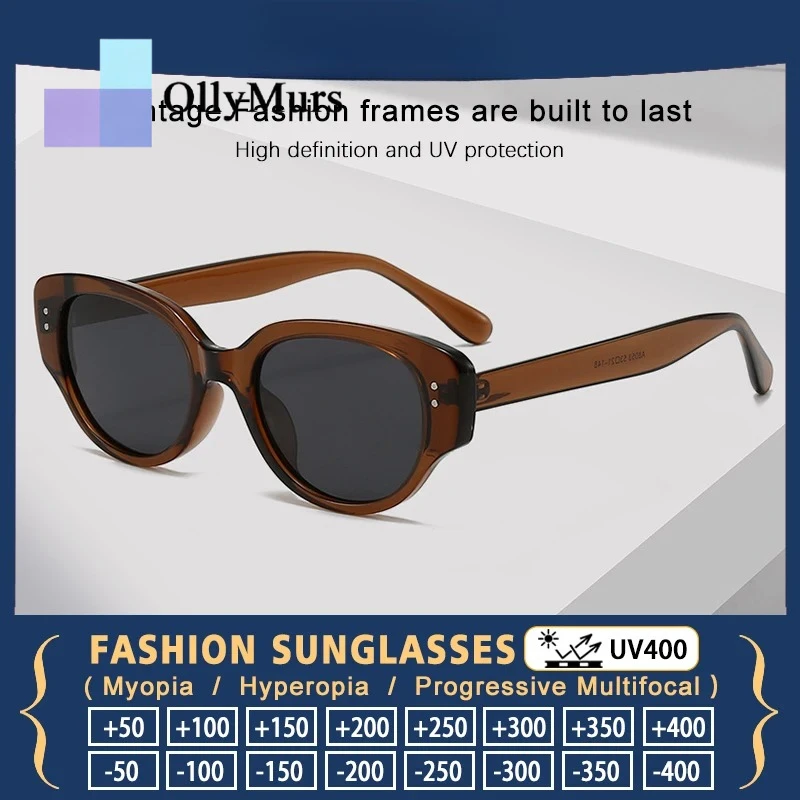 

Модные солнцезащитные очки OLLYMURS с маленькой оправой «кошачий глаз» для чтения, вождения, пляжа, оптические очки для близорукости, женские уличные очки по рецепту