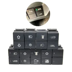 1pc Car Dual Key Switch Dual Switch Fog Lights Radar Power LED Headlight Switch Button For URV CRV AVANCIER Accord Civic 16-21