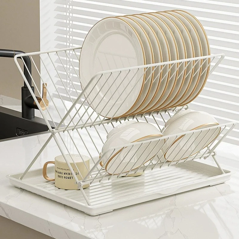 Drying Gadgets Rack Display Shelf Plate Storage Metal Holder Corner Room-specific Organizador De Cocina House Accessories