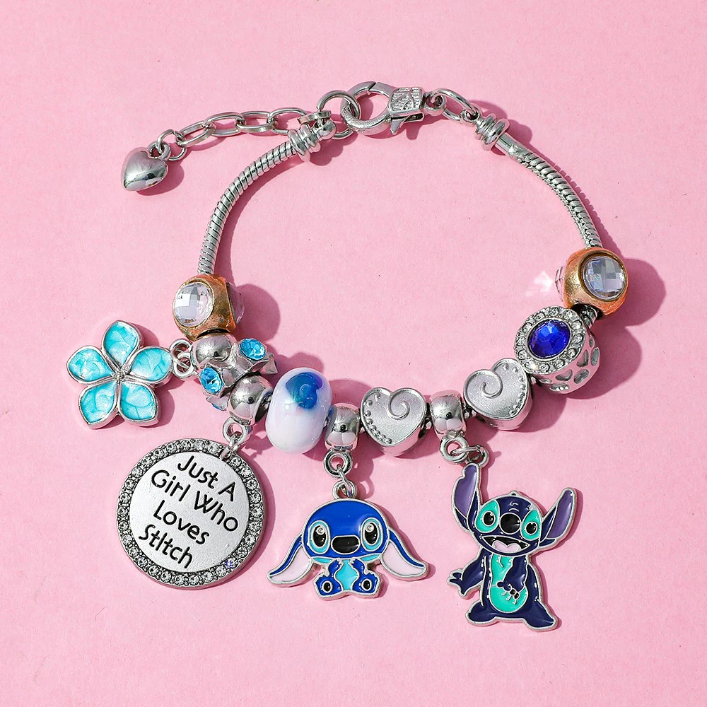 Disney Anime Lilo & Stitch Creativo Avvento Sorpresa Scatola cieca Ciondolo fai da te Accessorio punto per regali con ciondoli per amici