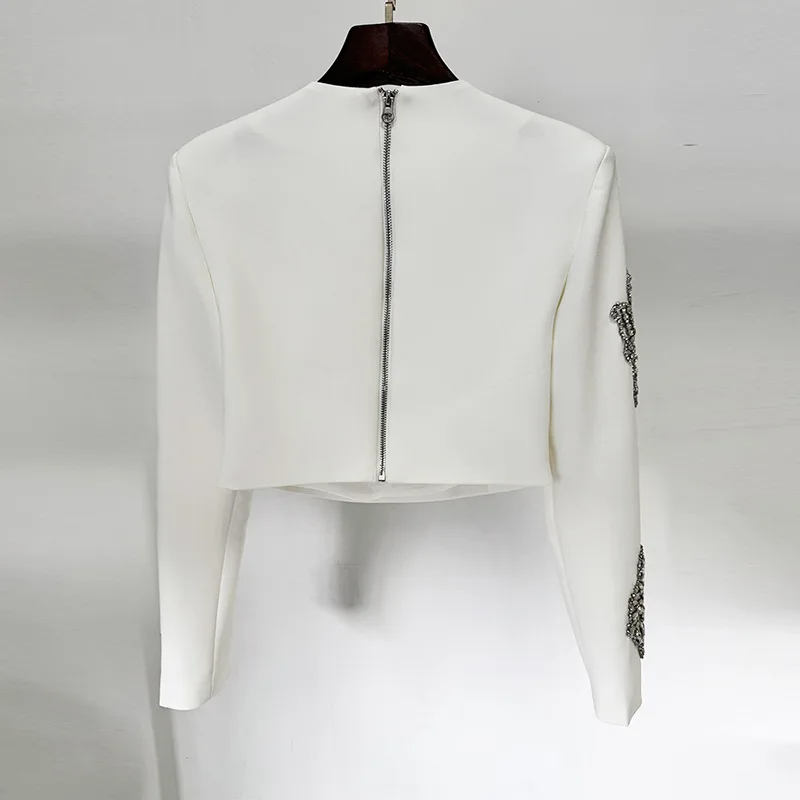 2025 New Star Level Luxus-Perlen-Diamant-Set für Damen mit langem Schwanz und Rock, zweiteiliges Set aus Polyesterfaser, lang, Sve, rund, Ne