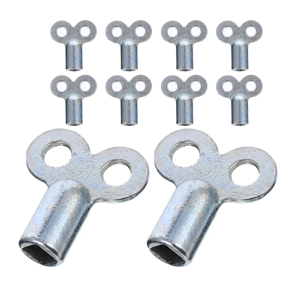10Pcs Radiator Bleed Valve Keys Zinc Alloy Metal Plumbing Vent Keys Radiator Air Vent Key Water Tap Switch Key