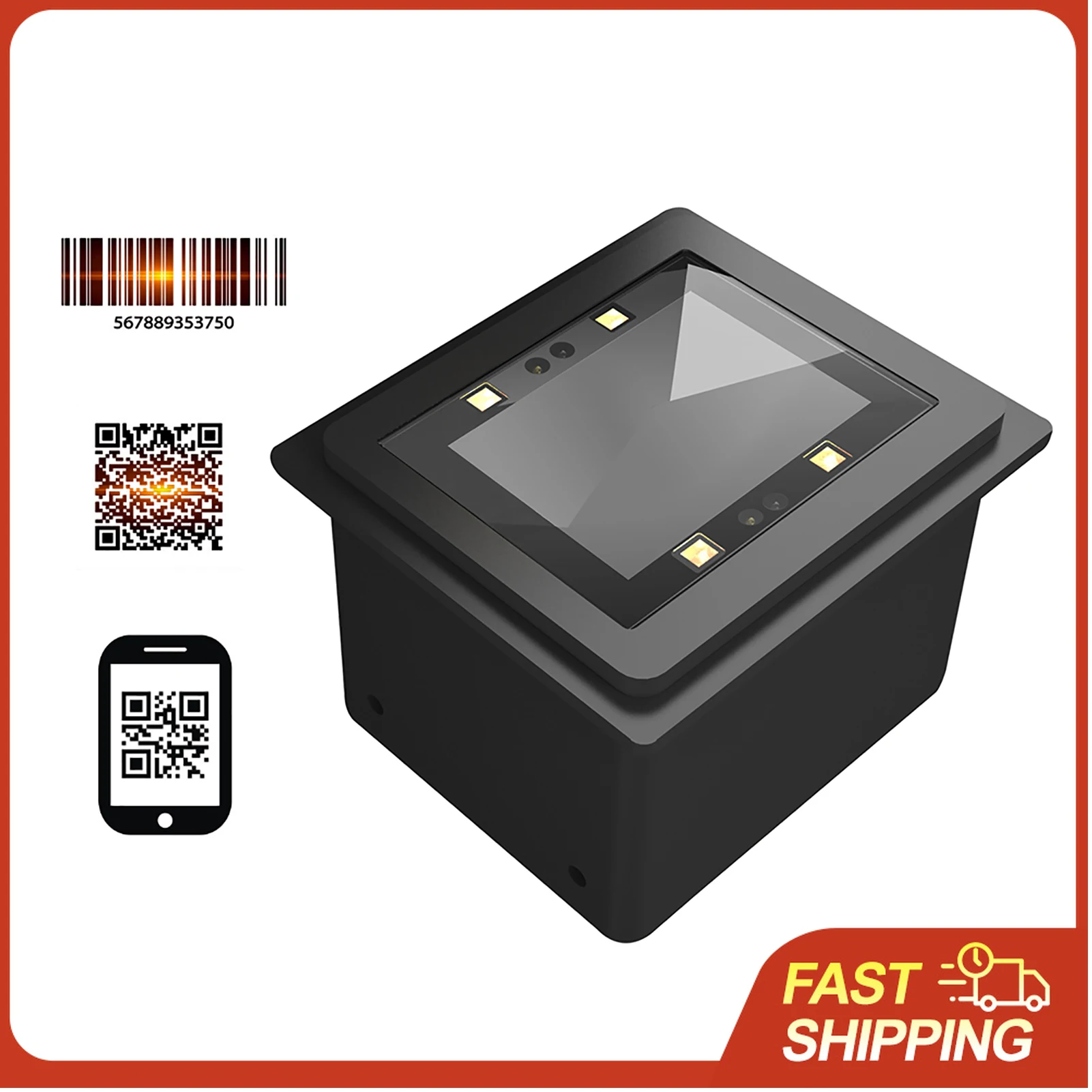 

Embedded Barcode Scanner Self-Induction 1D/2D/QR Bar Code Reader Module USB Scanner for Gate Machine Tickets Checking Mobile Pay