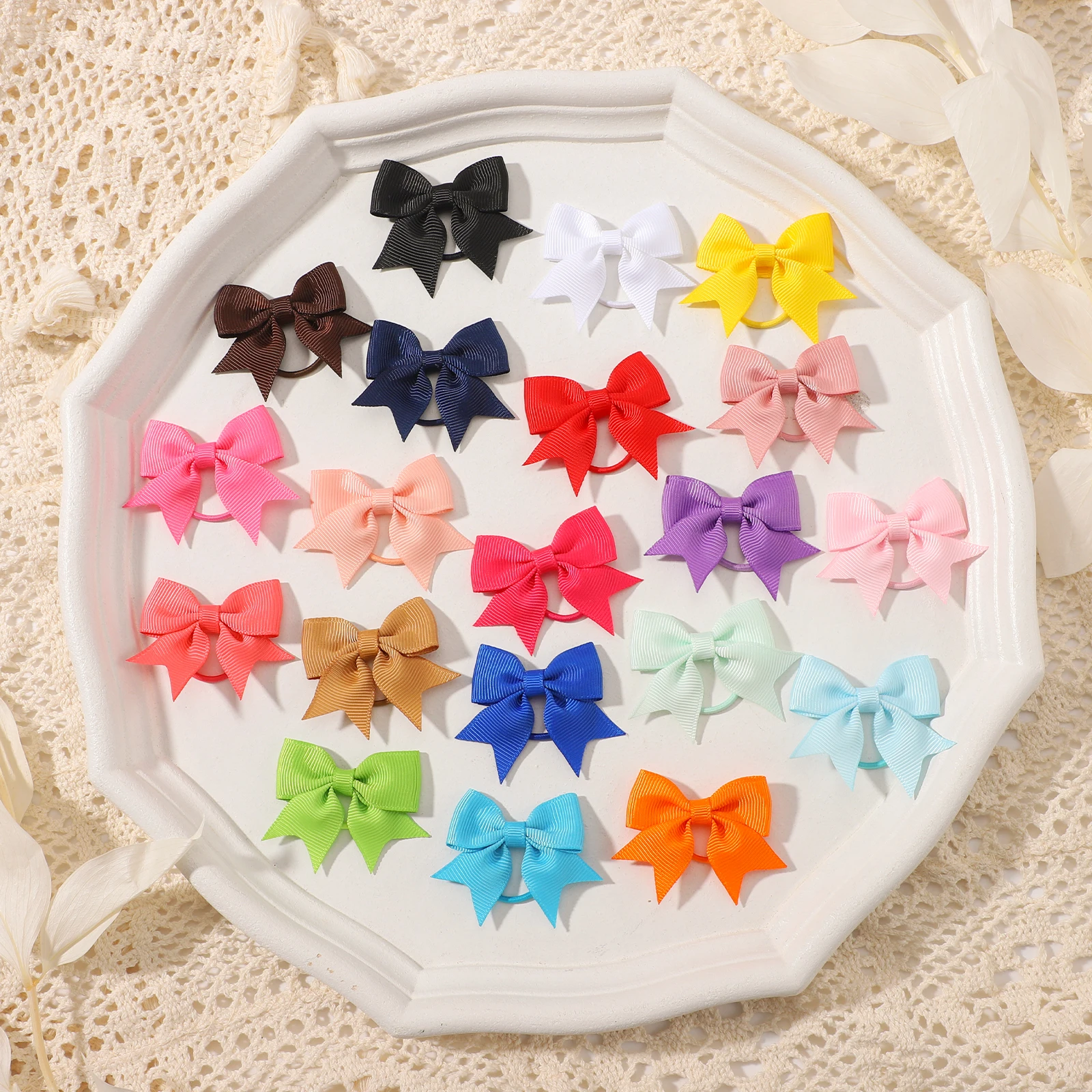 

20/40 шт. набор детских бантов для волос с резинками 2 дюйма, веревки для волос, держатели для хвостиков для маленьких девочек, детские аксессуары для волос
