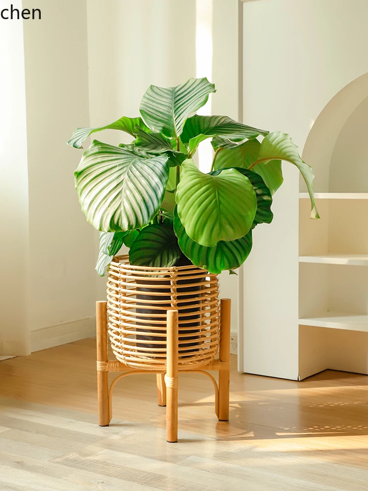 Simple Rattan Flower Stand Ind - Rattan Plant Basket review and price