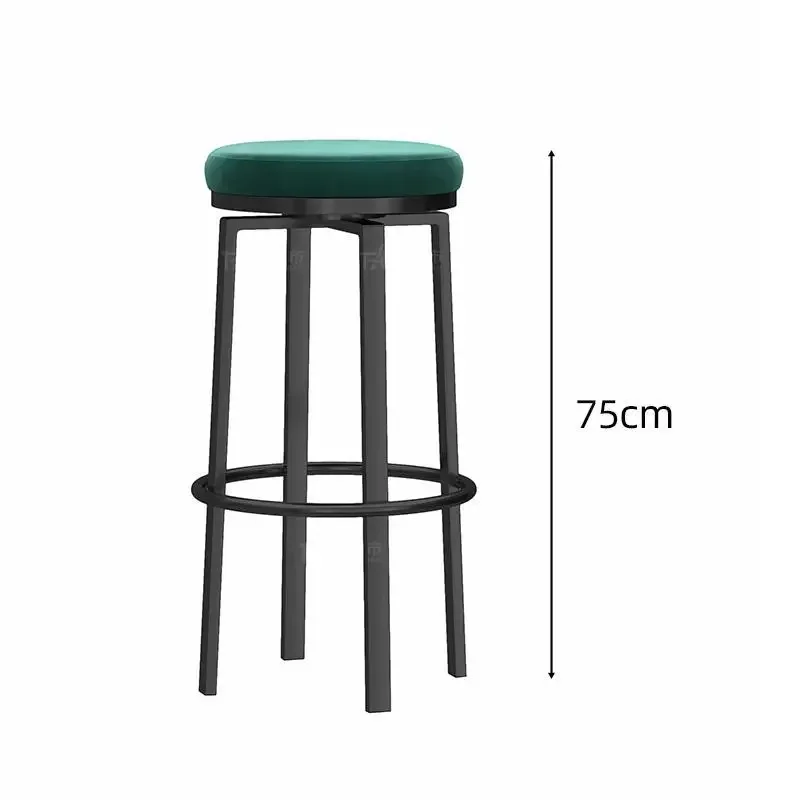 Rodada ferro forjado Rotating Bar Stool, confortável fezes macias altas, cadeira da sala de estar, Home Dining Chair, Coffee Shop