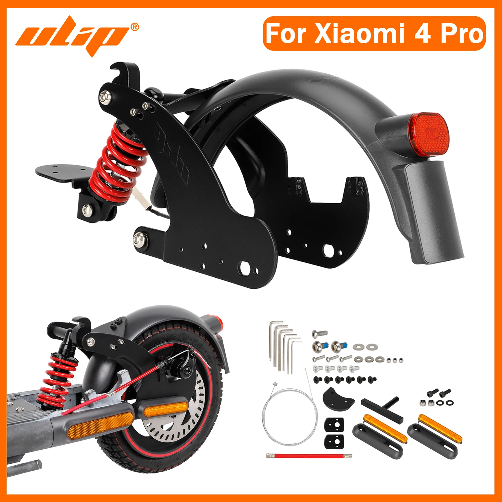 

Ulip Rear Suspension With Fender Taillight Kit For Xiaomi Electric Scooter 4 Pro Rear Shock Absorber Kit Shock Absorption Parts