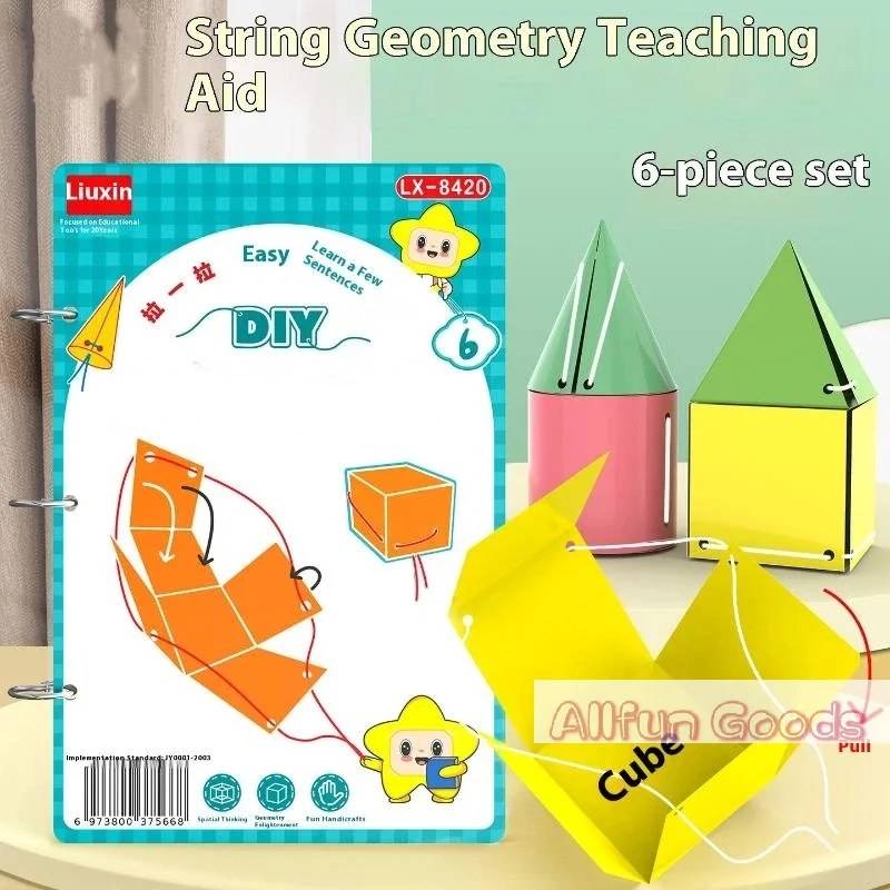 1 Set Spatial Thinking Training DIY Math Learning Book 3D Geometry Quiet Book For Kids Montessori Educational Tracing Workbook