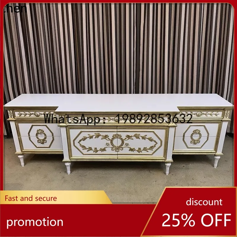 

YFY Solid Wood Living Room TV Cabinet High-End Villa Home TV Storage Cabinet Complete Set