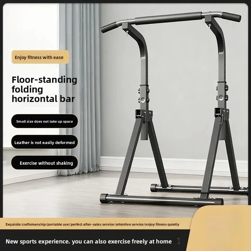 Foldable Pull Up Bar Non Punching Single Double Horizontal Bar Portable Indoor Home Fitness Equipment for Adult Strength Workout