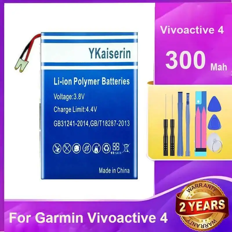 

For Garmin Vivoactive 4 300Mah Watch Battery Prolonged Performance High-Capacity VI4