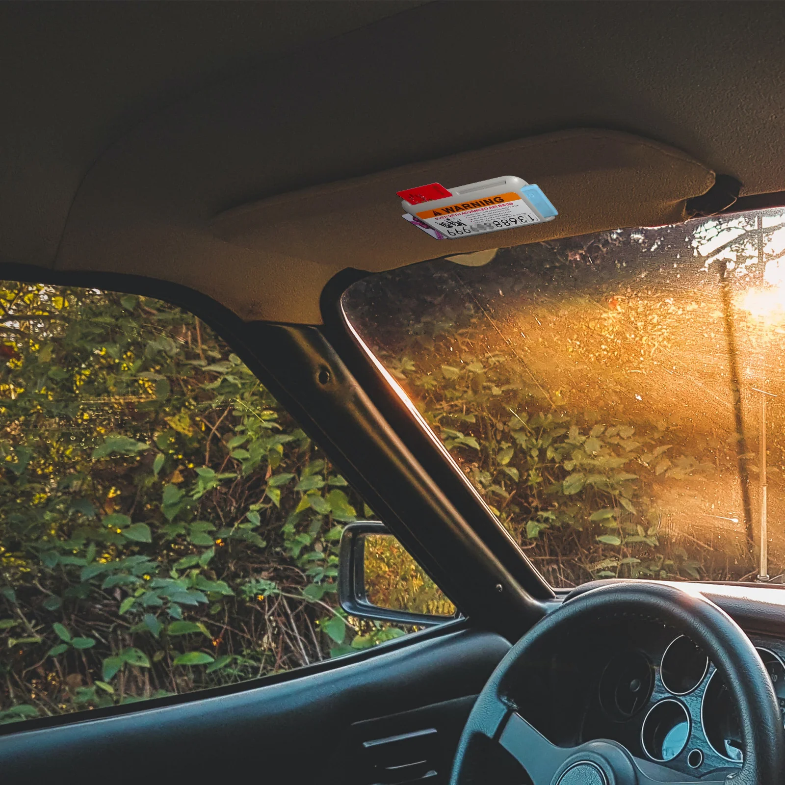 

2Pcs Auto Sun Visor Cards Holder Plastic Clip Organizer Easy Install Car Parking Cards Storage Car Accessories