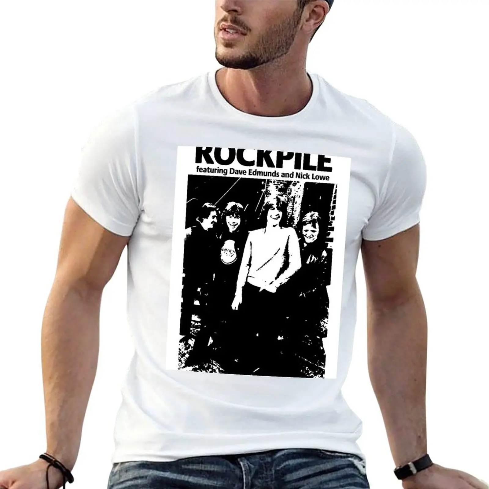 

ROCKPILE NICK LOWE DAVE EDMUNDS PUBROCK PUB ROCK SUPER COOL T-Shirt funny t shirts dark humor t shirt man casual T-Shirt