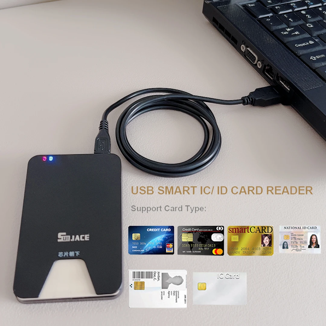 USB Smart Card Reader For Bank Card IC/ID EMV card Reader for Windows 8 10 USB-CCID ISO 7816 Electronic Dni Reader Spain Id Card