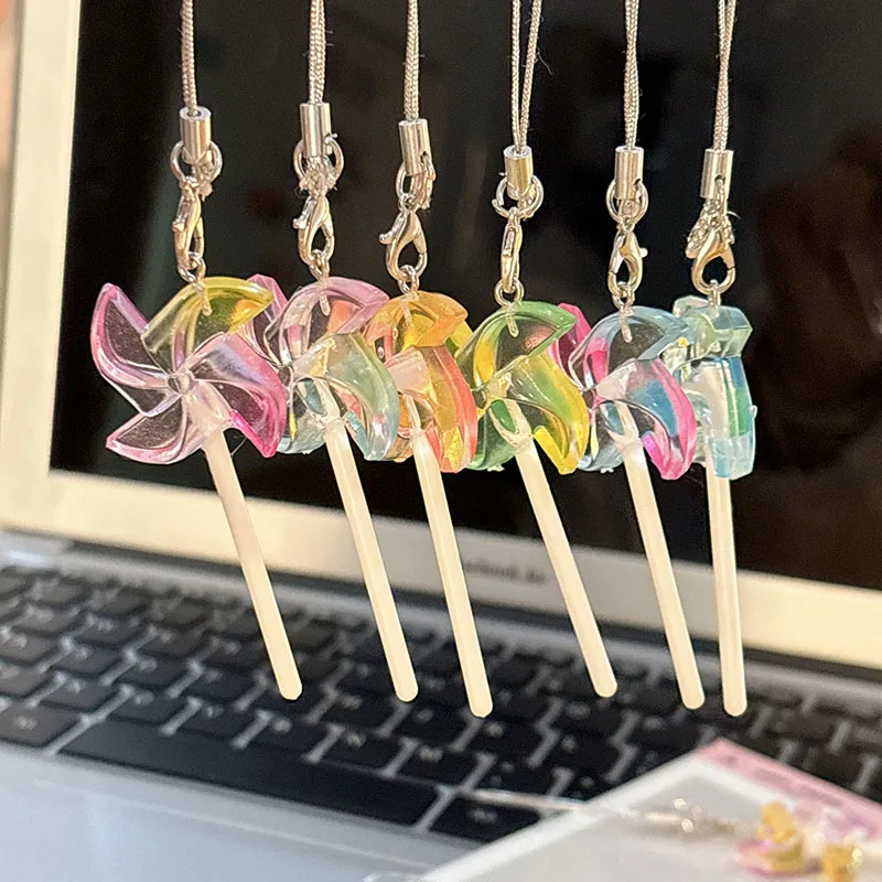 

Милый ветряная мельница, леденец, подвеска для телефона ручной работы, ремешок для девочек и женщин, милый кавайный брелок, кулон из бисера, ремешок, ремешки