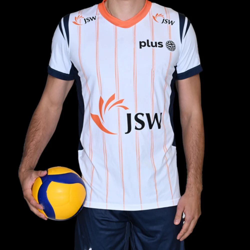 

Волейбольная футболка JSW Jastrzębski Węgiel 2026 мужская дышащая с коротким рукавом, детская спортивная футболка, тренировочная футболка для волейбола в Польше
